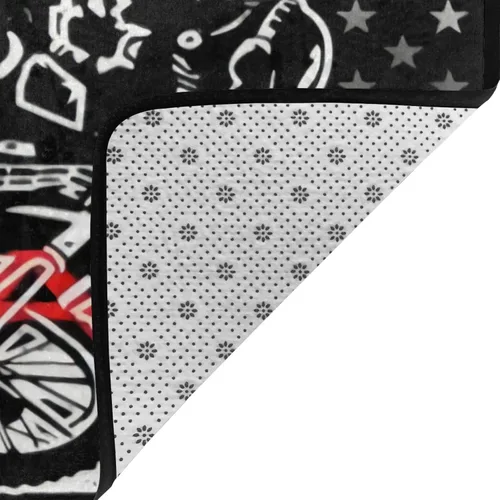 Vista 5 de Alfombra antideslizante de motocross con bandera estadounidense, 60 x 39 pulgadas, ultra suave, esponjosa, alfombra grande para dormitorio, sala