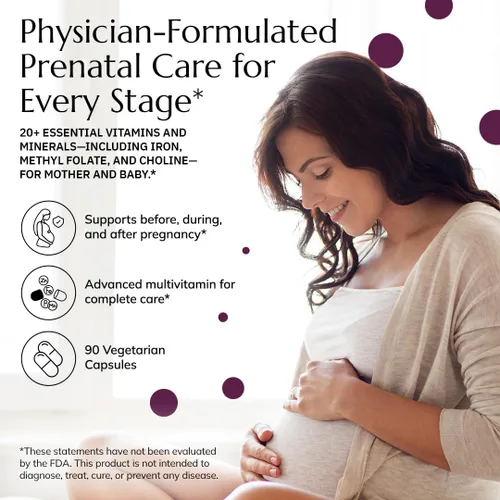 Vista 3 de Neurobiologix Multivitamínico prenatal evolucionado prenatal completo para mujeres, folato metilado, hierro, colina, vitaminas metil B, absorción