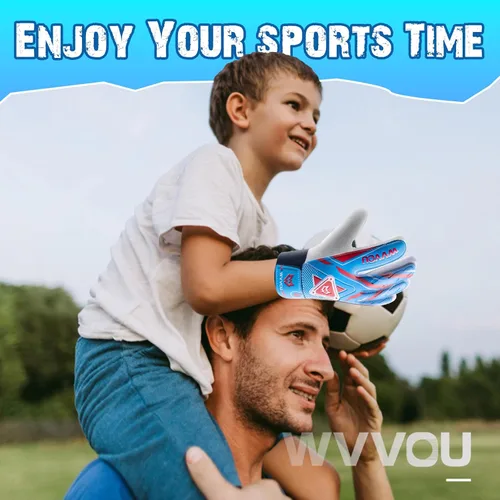 Vista 6 de WVVOU - Guantes de portero para niños, guantes de portero para niños de 8 a 12 años, guantes de portero para jóvenes con doble protección, palma