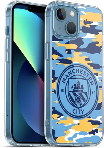 Vista 119 de Head Case Designs Funda de gel con licencia oficial del Manchester City Man City FC Blue Moon Badge Camou [protección de grado militar] compatible