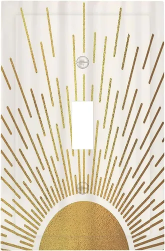 Vista 32 de Cubiertas de Interruptor de Luz de 1 Gang con Estrella de Mar y Concha Marina en Tablero de Madera, Placas de Pared Sin Dispositivo, Placa Frontal
