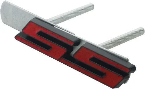 Vista 5 de 1 calcomanía de metal 3D para rejilla delantera, emblema SS para automóvil (negro y rojo)