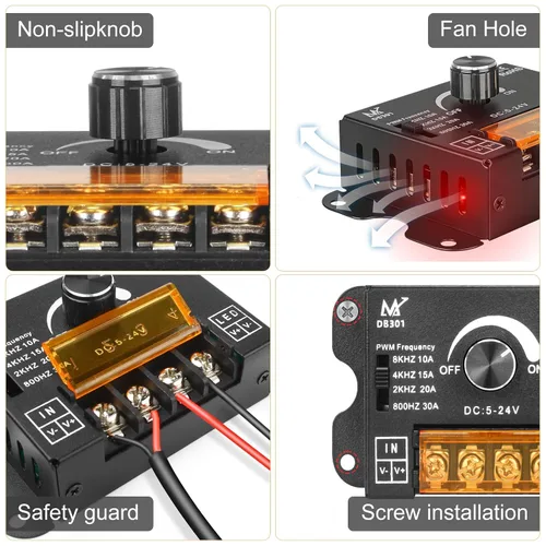 Vista 7 de Interruptor del atenuador de la tira del LED, regulador ajustable