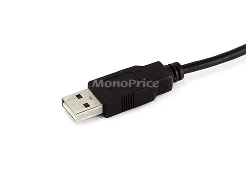 Vista 2 de Monoprice Cable USB A a mini-B de 5 pines 28/28AWG de 3 pies (103896) Negro