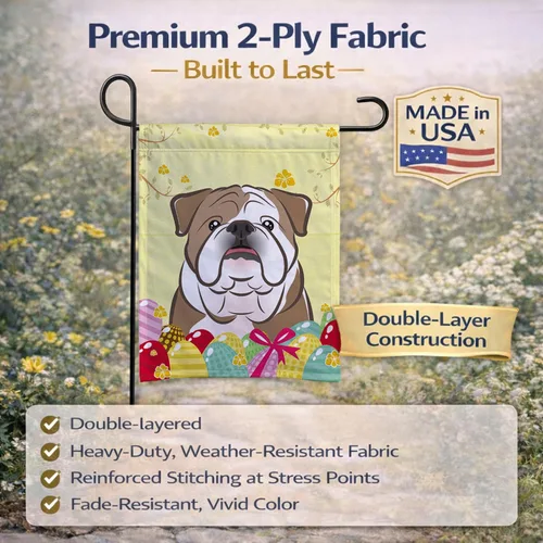 Vista 853 de Caroline's Treasures BB1923GF Bandera decorativa para jardín con diseño de Border Collie, para caza de huevos de Pascua, para jardín, jardín, patio