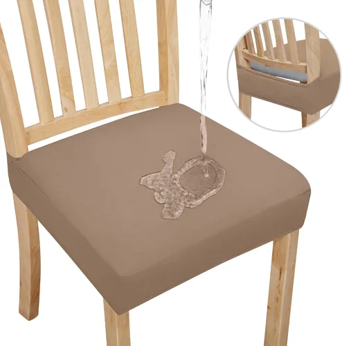 Vista 12 de Easy-Going Fundas de asiento 100% impermeables para sillas de comedor, juego de 2, fundas elásticas para asientos de silla, protector deslizable