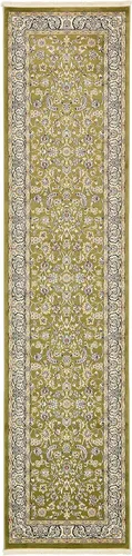 Vista 3 de Unique Loom Narenj Collection - Alfombra de área con diseño de Leeds (5 pies 1 pulgada x 8 pies, rectangular, verde/beige)