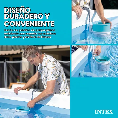 Vista 5 de Intex Deluxe Limpiador automático de superficie para piscina montado en pared - 800 GPH+
