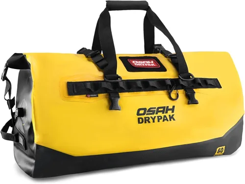 Vista 17 de Bolsa de lona impermeable 25L/40L/60L – Bolsa trasera de motocicleta resistente, bolsa seca enrollable para viajes, camping, canotaje, kayak