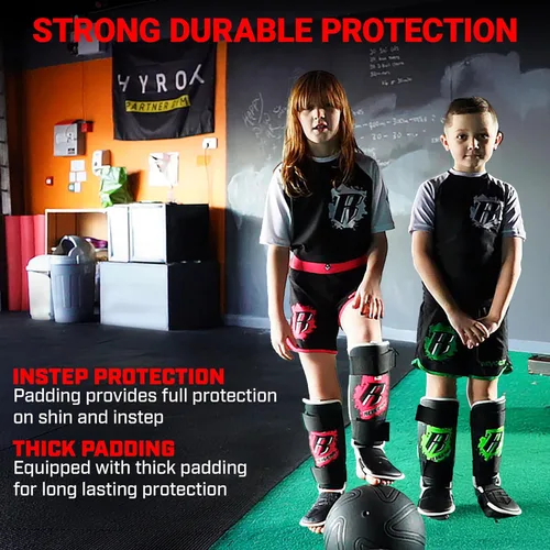Vista 3 de Revgear Espinilleras Kids Combat Series Acolchado de espuma de alto rendimiento Duradero y ligero Negro