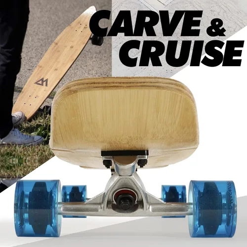 Vista 6 de Magneto 44 inch Kicktail Cruiser Longboard Skateboard Bamboo and Hard Maple Deck Made for Adults, Teens, and Kids