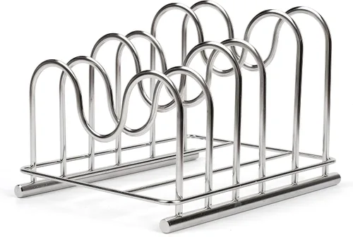 Vista 6 de LENITH Soporte para tabla de cortar de alambre de acero inoxidable 304, organizador de tabla de cortar para cocina con 5 seccionales