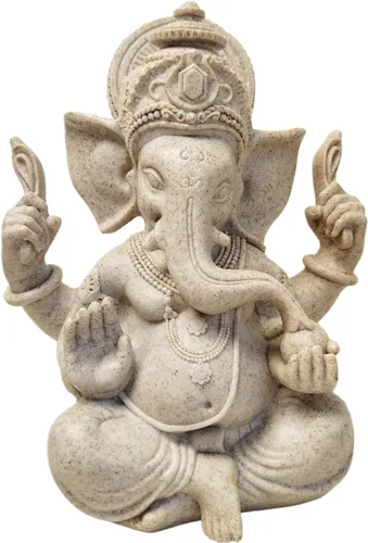 Vista 7 de Estatua de Dios indio, Señor Ganesha, estatua de elefante hindú, esculturas de Buda de ídolo Ganpati, regalo hindú, templo para el hogar