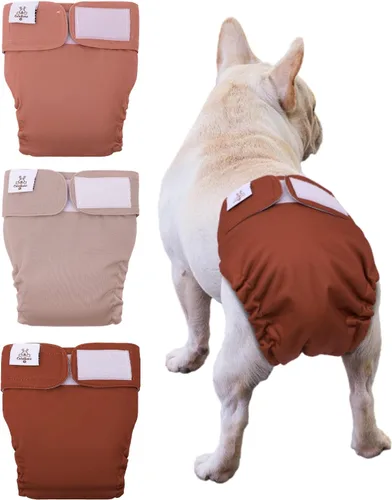 Vista 26 de CuteBone WWD28XS - Pañales lavables para perras, sin agujero para la cola, reutilizables, pantalones de entrenamiento para perritos, con cola