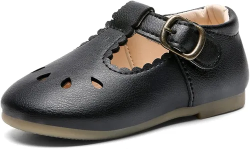 Vista 5 de DADAWEN - Zapatos de correa de vestir planos para niña, clásicos, para usar con el uniforme escolar