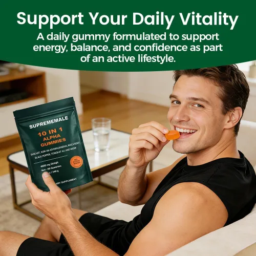 Vista 7 de SupremeMale - Gomitas alfa 10 en 1 para hombres, gomitas Alpha Shilajit con Ashwagandha, Tongkat Ali y Black Musli, soporta energía diaria, 60