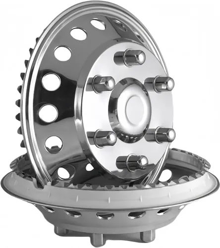 Vista 6 de Juego de simuladores de rueda de acero inoxidable pulido de 16 pulgadas para doble rueda, compatible con Dodge, Mercedes y Freightliner Sprinter Van