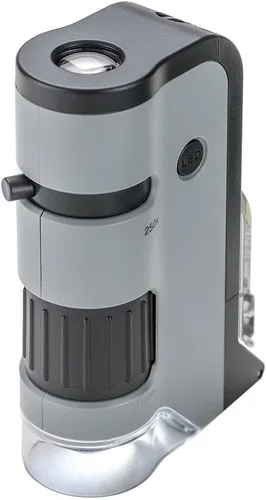 Vista 10 de Carson MicroFlip 100x-250x - Microscopio de bolsillo con luz LED y UV con base deslizante abatible y adaptador con aplicación CarsonCam