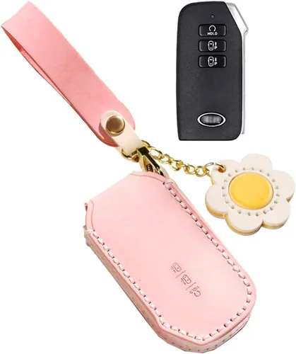 Vista 8 de ontto Funda de piel encerada para llave de coche, estilo retro, compatible con Kia EV6 2022, color verde