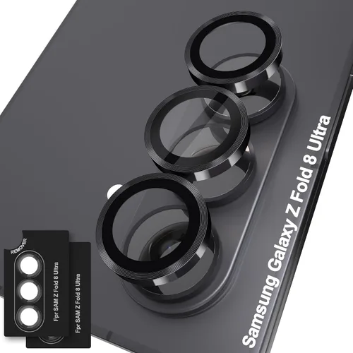 Vista 43 de Orzero Protector de lente de cámara para Samsung Galaxy Z TirFold/Fold 7, [EZ Install] [compatible con fundas] cubierta de lente de anillo de Negro