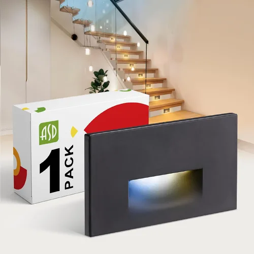 Vista 26 de ASD Lámpara LED Empotrada para Escalones, Iluminación de Peldaños para Escaleras de Exterior e Interior 3CCT, Regulable, Impermeable, Listado ETL