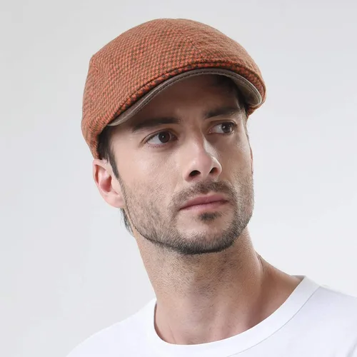 Vista 2 de WITHMOONS SL3019 - Gorro de tweed para Newsboy (piel sintética)