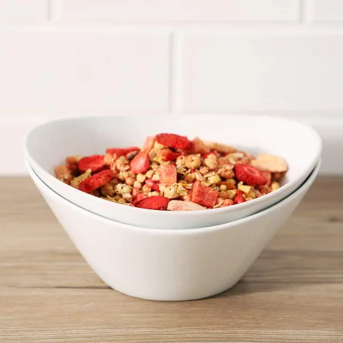 Vista 7 de Buyajuju Juego de 4 cuencos de ensalada de porcelana, 38 onzas, cuencos blancos de 8 pulgadas para cereales, sopa, ramen, aperitivos, arroz, horno