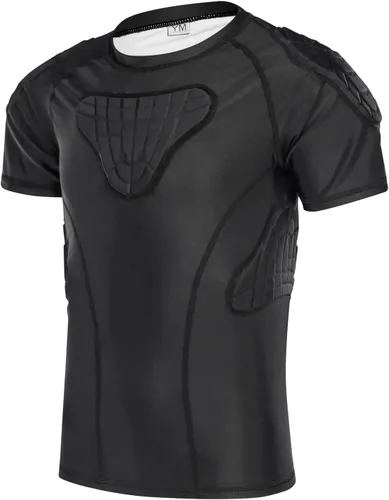 Vista 10 de Protector de costilla de fútbol acolchado para niños y niñas, camiseta de protección de pecho para rugby, béisbol, fútbol, baloncesto