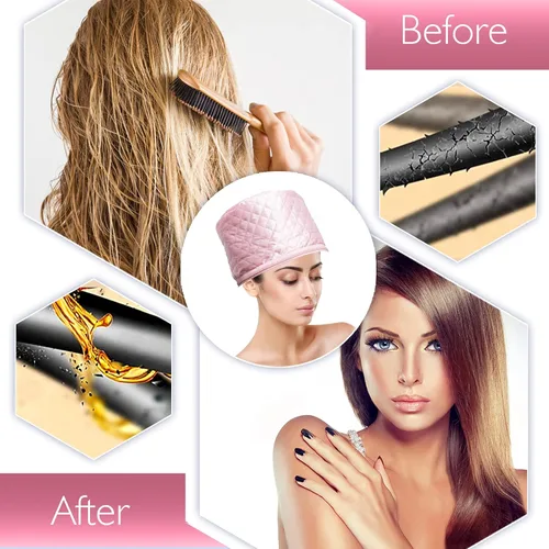 Vista 12 de Gorro térmico eléctrico de 110 V con 2 modos de control de temperatura para el cabello, spa, hogar, tratamiento térmico nutritivo para el cabello