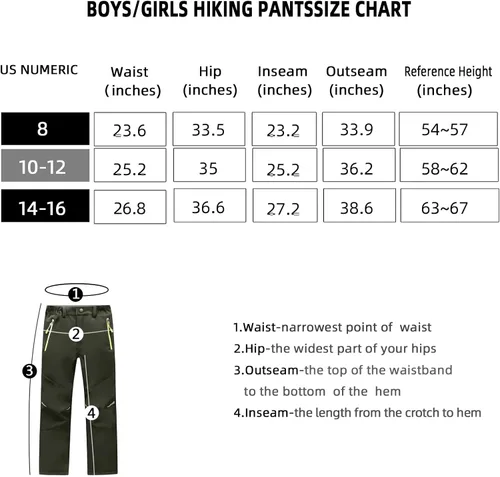 Vista 6 de MEILONGER Pantalones de senderismo Softshell para niños y niñas, con forro polar, pantalones de esquí para nieve, impermeables, para exteriores