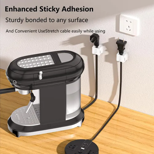 Vista 6 de Kailfee - Paquete de 6 clips magnéticos para cables [cable ajustable suave] Soporte para cables, gestión de cables debajo del escritorio, soporte