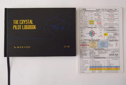 Vista 5 de Crystal Pilot Rodillera de aluminio, libro de registro piloto, cartel de VFR-IFR