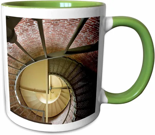 Vista 8 de 3dRose Oregon, Cape Blanco. Lighthouse spiral staircase - US38 BJA0699 - Jaynes Gallery 11oz Two-Tone Black Mug