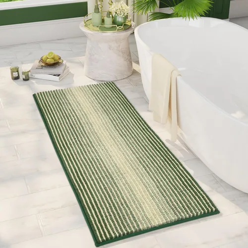 Vista 66 de BSICPRO Tapetes de baño de felpilla, 20 x 32 pulgadas, antideslizantes, absorbentes, suaves, peludos, para baño, lavables a máquina (salvia)