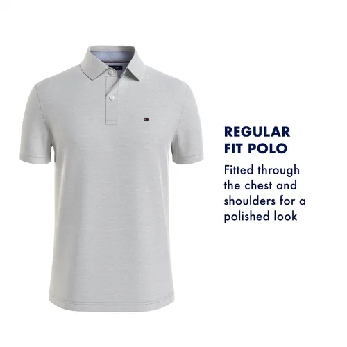 Vista 5 de Tommy Hilfiger Men's Short Sleeve Cotton Pique Polo Shirt in Regular Fit