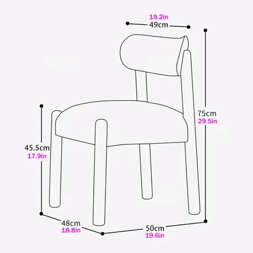 Vista 2 de Silla de cocina tapizada de lino, sillas de comedor retro con patas de madera, silla de asientos acolchados para comedor, dormitorio, sala de estar