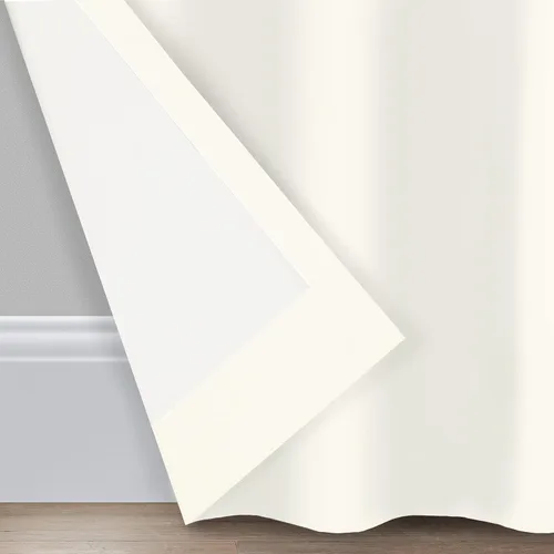 Vista 4 de ECLIPSE Cortina de ventana con ojales de microfibra de privacidad total opaca térmica para dormitorio (1 panel), 42" x 95", blanco