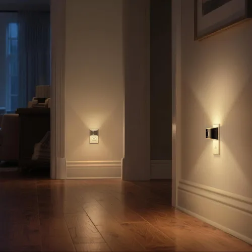 Vista 8 de DORESshop - Luz nocturna con sensor de movimiento, luces nocturnas enchufables a la pared, 3000K Negro
