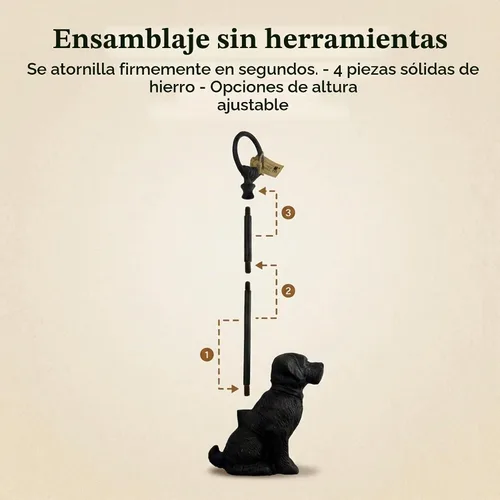 Vista 4 de LuLu Decor, Tapón decorativo para puerta de perro de hierro fundido con mango