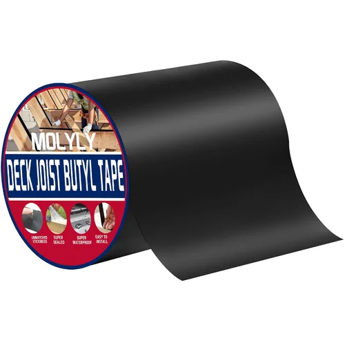 Vista 8 de Cinta de Viguetas para Terrazas de 1-5/8" x 50', 6 Rollos de Cinta de Viguetas de Cubierta Resistente a la Intemperie, Cinta de Viguetas de Butilo
