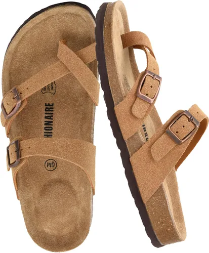 Vista 24 de CUSHIONAIRE Luna - Sandalias con plantilla de corcho para mujer con correas Negro