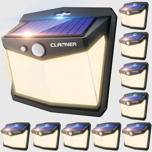 Vista 11 de Claoner - Luces solares con sensor de movimiento [128 LED/4 paquetes], luces para exterior con 3 modos de iluminación con 270° de angulo