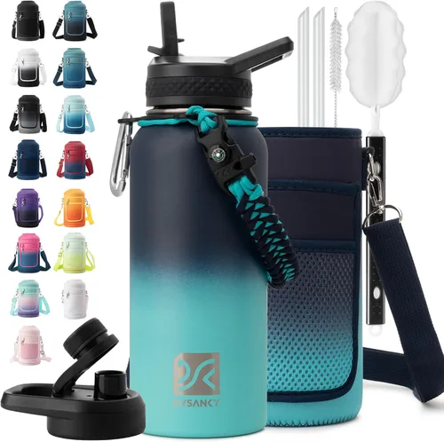 Vista 122 de DYSANKY Botella de agua aislada de 32 onzas, metal al vacío de acero inoxidable grueso, jarra de agua deportiva portátil para gimnasio y senderismo