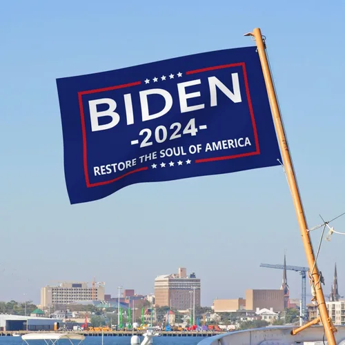 Vista 6 de Bandera Biden 2024 Restore The Soul Of America Bandera Joe Biden Kamala Harris Flag Pro Biden Bandera Premium de doble cara 3 x 5 pies, pancarta