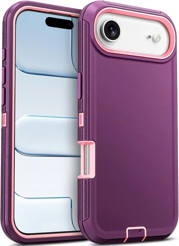 Vista 32 de Jelanry - Funda para iPhone 15 5G, protección resistente, resistente, color negro Dropproof & Dual-Layer Protective Back Cover with Port Anti