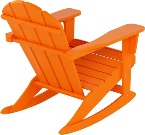 Vista 96 de WestinTrends Silla mecedora Malibu de poliéster para exterior/patio Adirondack, Negra