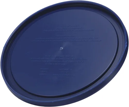 Vista 3 de Pyrex 7402-PC 6/7 Cup Tapa de repuesto redonda de plástico para almacenamiento de alimentos, color azul oscuro, fabricada en Estados Unidos