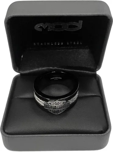Vista 3 de Harley-Davidson HSR0021 - Anillo de acero para hombre color negro
