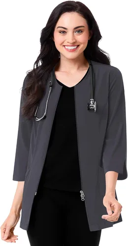 Vista 8 de Maevn Chaqueta de laboratorio médico de manga 3/4 para mujer inteligente Negro