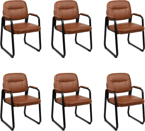 Vista 23 de CLATINA Silla de recepción de invitados, sillas de sala de conferencias, sillas de sala de espera con brazos acolchados, silla de escritorio sin